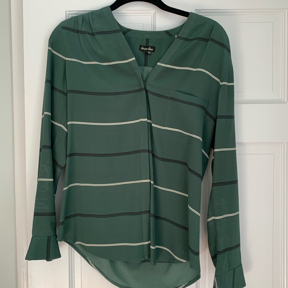 Steven Alan striped silk top, size small